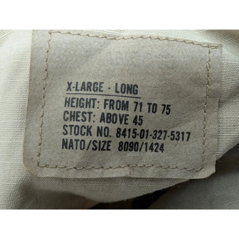 US Military BDU Field Jacket Camo Ripstop X-Large Long Army 8415-01-327-5317